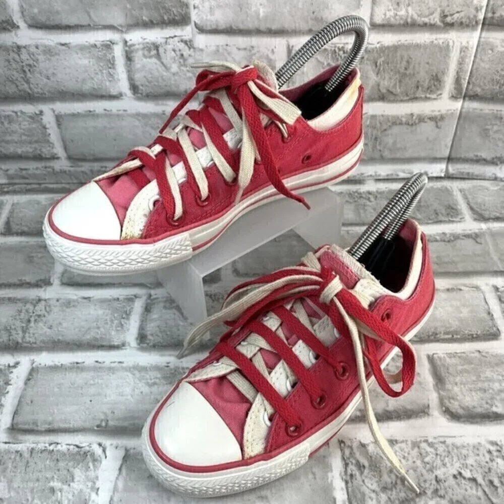 Converse All Star Low Sneakers Women's 6- Men's 4 Double Tongue Chucks Shoes